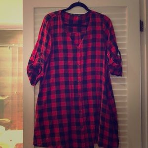 Red and black plaid dress